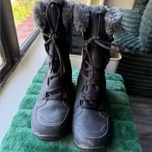 Columbia Women's Gray Fur-Trimmed Winter Boots